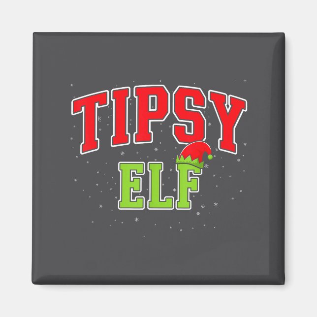 Imã Tipsy Elf Christmas Family Matching Group Xmas  (Frente)