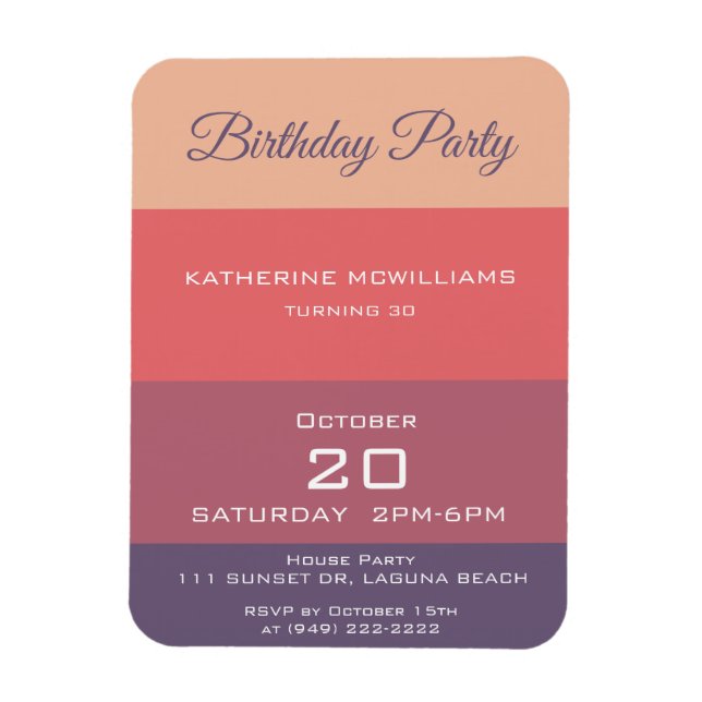 Ímã Tiras de festa de aniversário Coloridas - (Vertical)