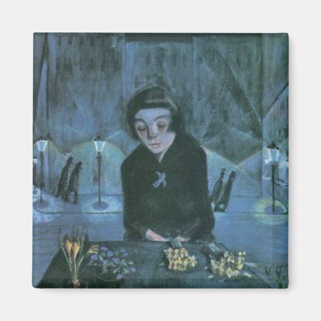 Imã Tired Flower Girl (por Walter Gramatté) (Frente)