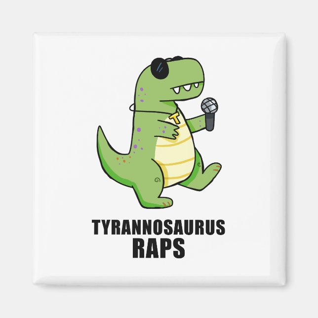 Imã Tiro Rap T-Rex Musical Pun Magnet (Frente)