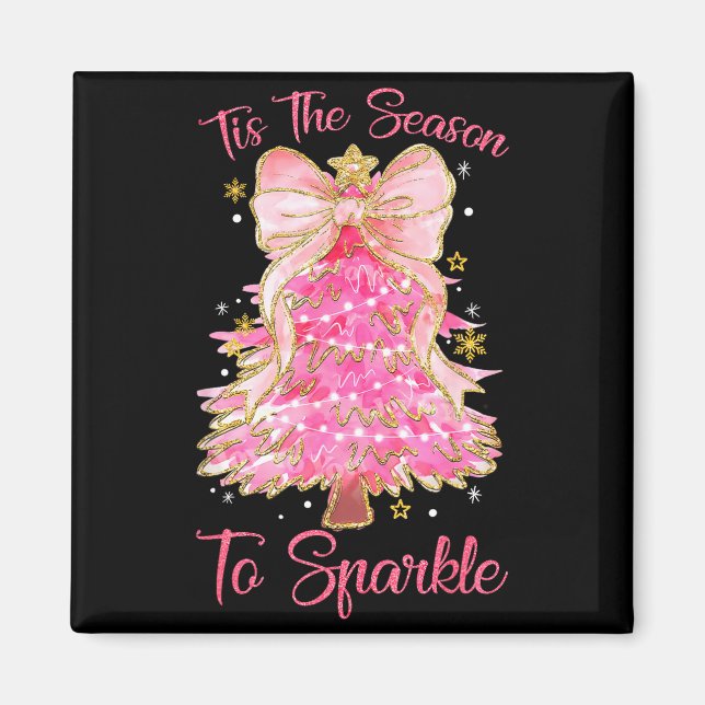 Imã Tis The Season Sparkle Christmas Tree Xmas Women G (Frente)