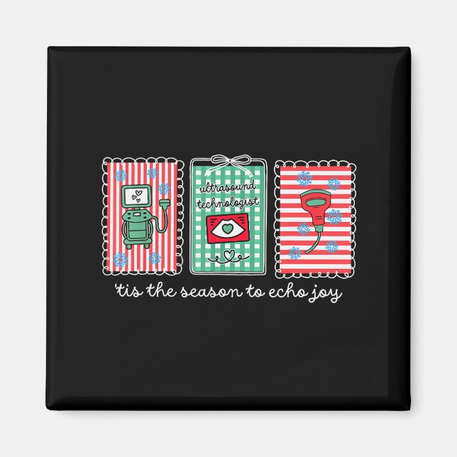 Imã Tis The Season To Echo Joy Christmas Stamp Ultraso (Frente)