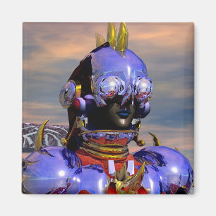 Imã TITAN CYBORG PORTRAIT Blue Science Fiction,Scifi