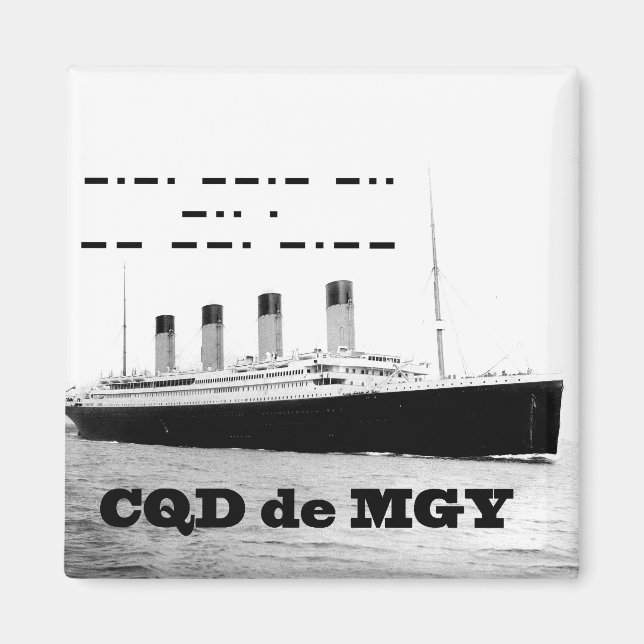 Imã Titanic CQD de MGY Sinal de socorro sem fio (Frente)