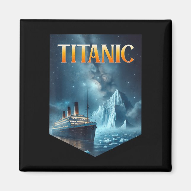 Imã Titanic Cruise Ship Iceberg 1912 Rms Voyage Men Wo (Frente)