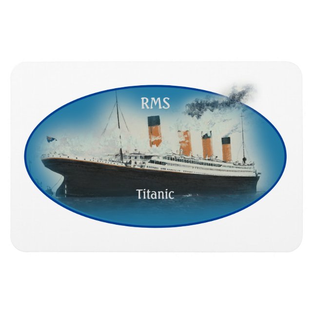 Ímã Titanic Maritime Blue White Star Line RMS - Navio (Horizontal)