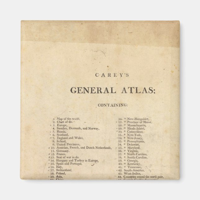 Imã Título Página Atlas Geral de Carey (Frente)