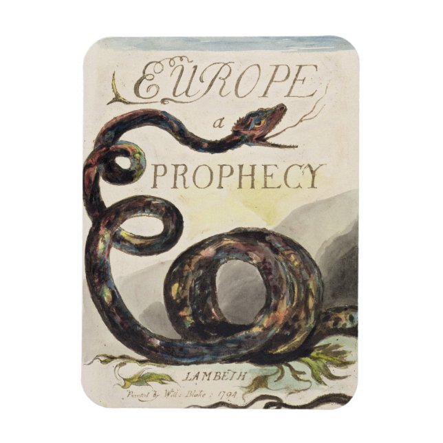Ímã Título Página de 'Europa. A Profecy', 1794 (alivio (Vertical)