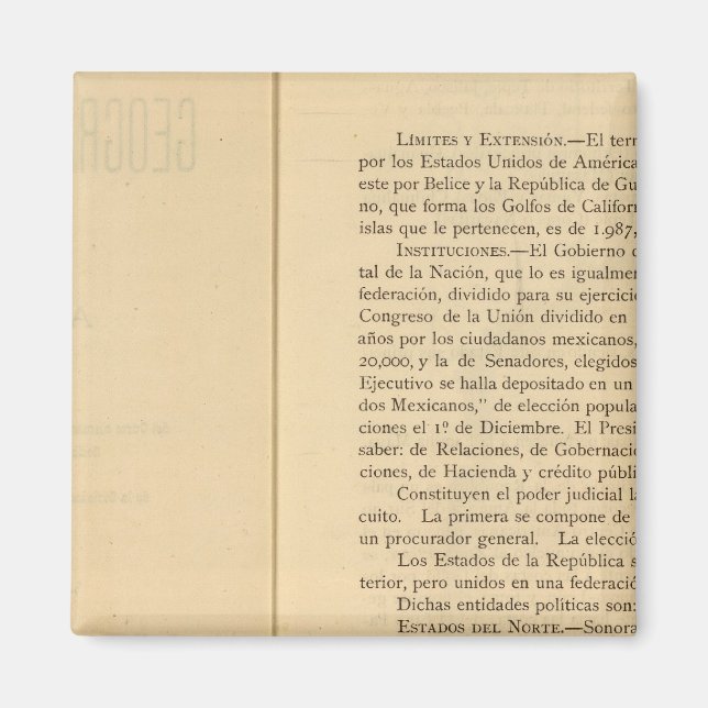 Imã Título Página do Atlas do México 1874 (Frente)