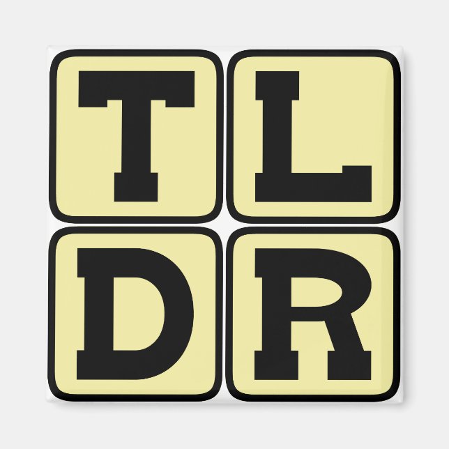 Imã TLDR Muito Longo Não Li TL;DR Acrônimo de Internet (Frente)