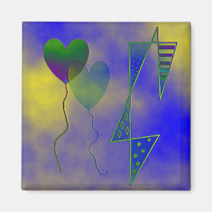 Imã "To Moon With Love" Magnet Quadrado De 2 polegadas