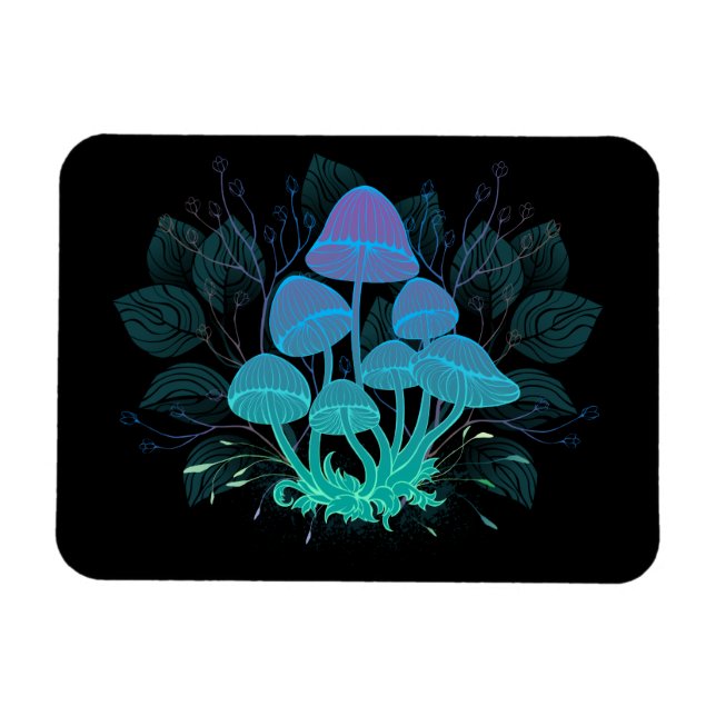 Ímã Toadstools em arbustos (Horizontal)