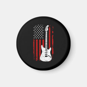 Imã Toca Música Bandeira Americana dos EUA Violão Guit