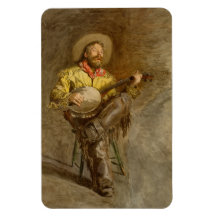 Tocado de banjo Cowboy espanhol cantando canção de