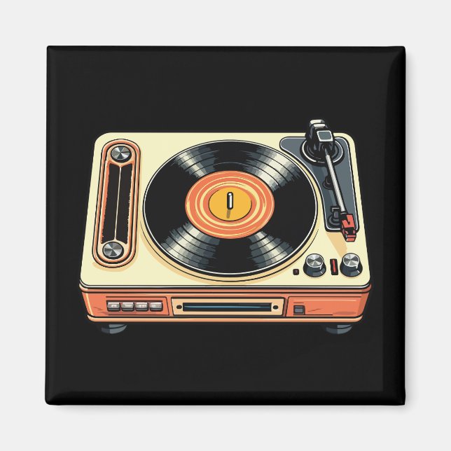 Imã Tocador de Vinil Retrô (Frente)