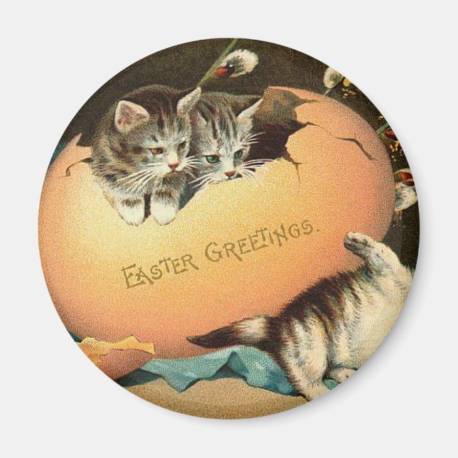 Imã Tocando Páscoa de Kittens (Frente)