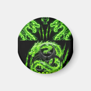 Imã TOCOCLAWS Dragões Gêmeos Neon Verde Relâmpago