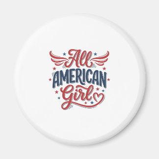 Imã Toda a Garota Americana Desenho Vetorial Vintage P