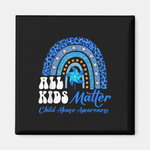Imã Todas as Crianças - Abuso Infantil Azul-Arco-Íris