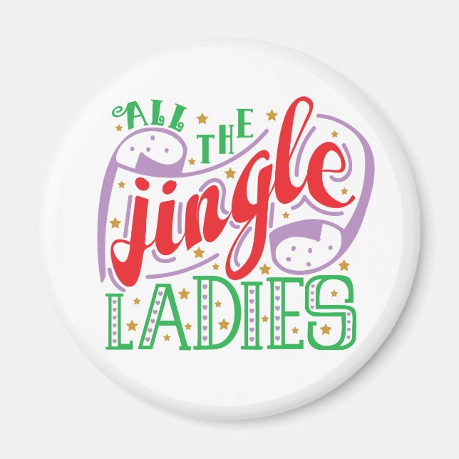 Imã Todas as Damas de Jingle Natal | Magnet (Frente)