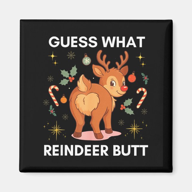 Imã Toddler Christmas Ugly Sweater Guess What Reindeer (Frente)
