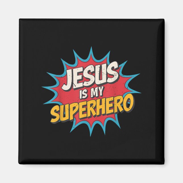 Imã Toddler Jesus É Meu Super Herói Cristão Deus Filho (Frente)