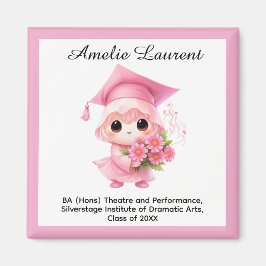 Imã 🎓 Todo texto personalizado Chibi Bloom Graduação