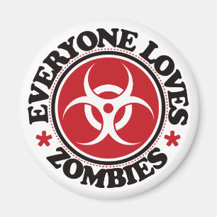 Imã Todos ama zombis - vermelho