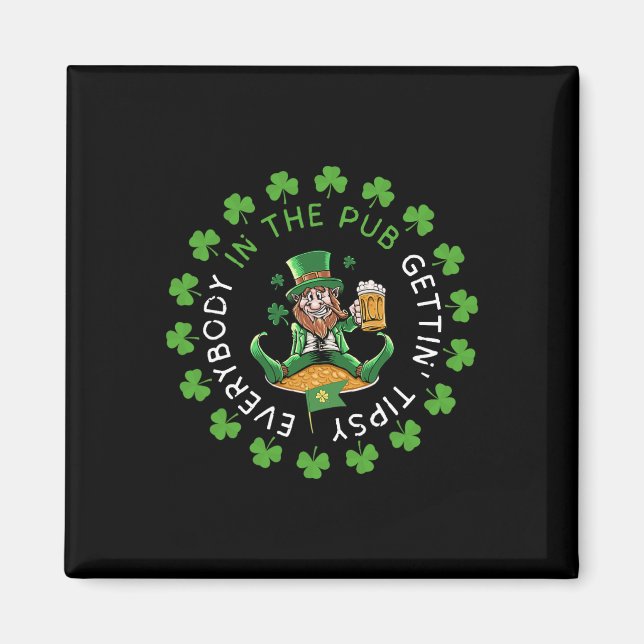 Imã Todos No Pub Ficando Bêbados Bebendo St Pat (Frente)