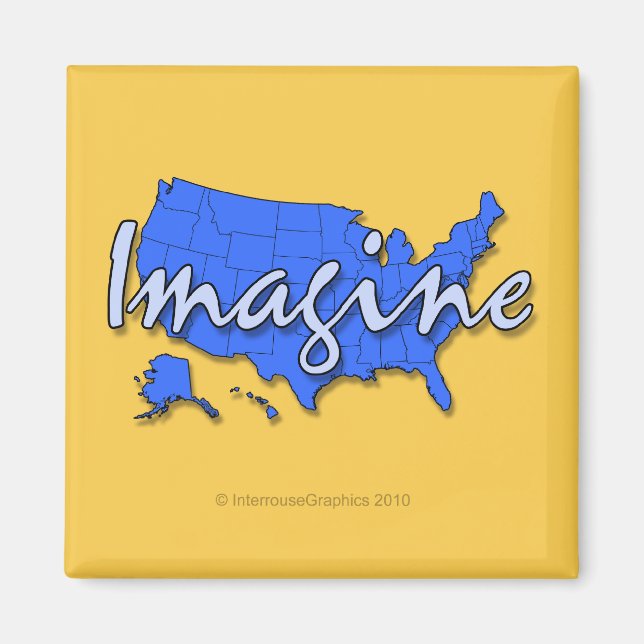 Imã Todos os 50 Estados Blue Magnets (Frente)