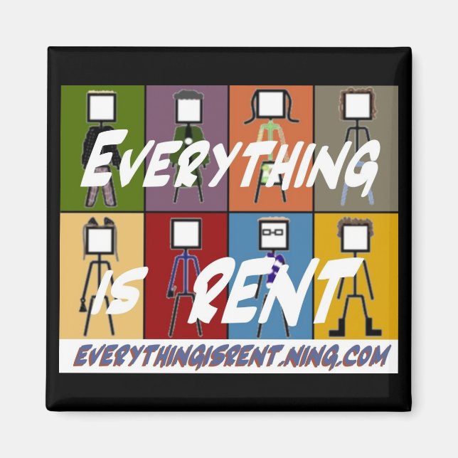 Imã Todos os 8 Stick Figures Magnet (Frente)