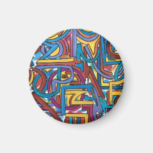 Imã Todos os Caminhos Levam Lá-Arte Abstrata Pintada à