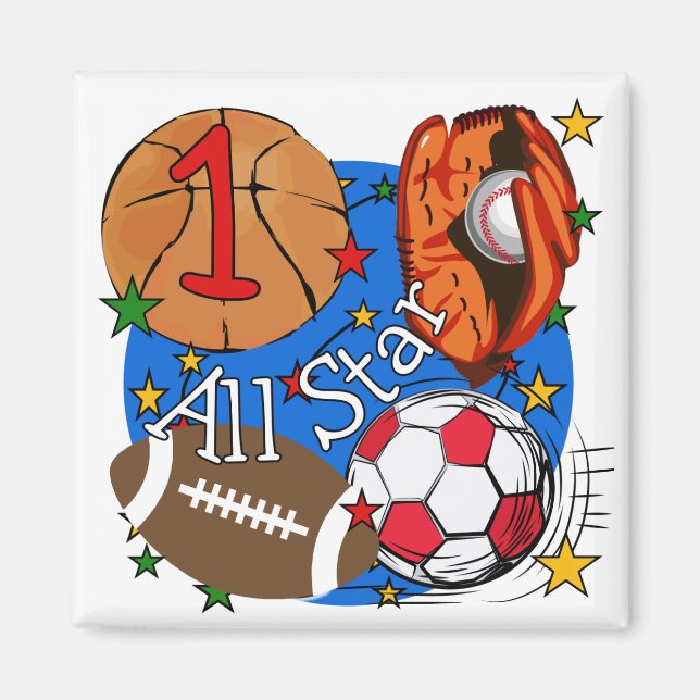 Imã Todos os Camisetas e presentes do primeiro anivers (Frente)