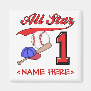 Imã Todos os primeiros aniversarios Star Baseball