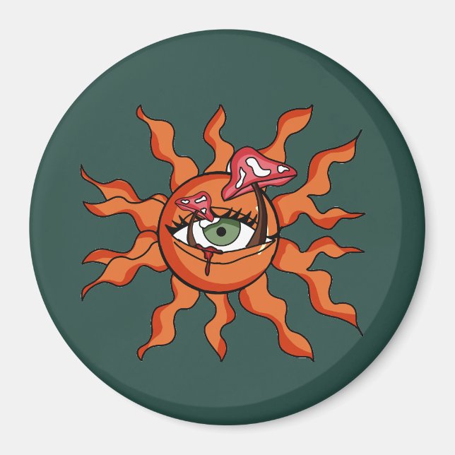 Imã Todos os Raios de Cogumelo Vendo Sol (Frente)