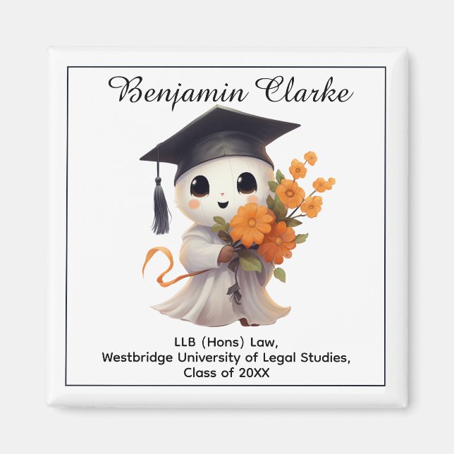 Imã 🎓 Todos os textos personalizados Chibi Graduado (Frente)