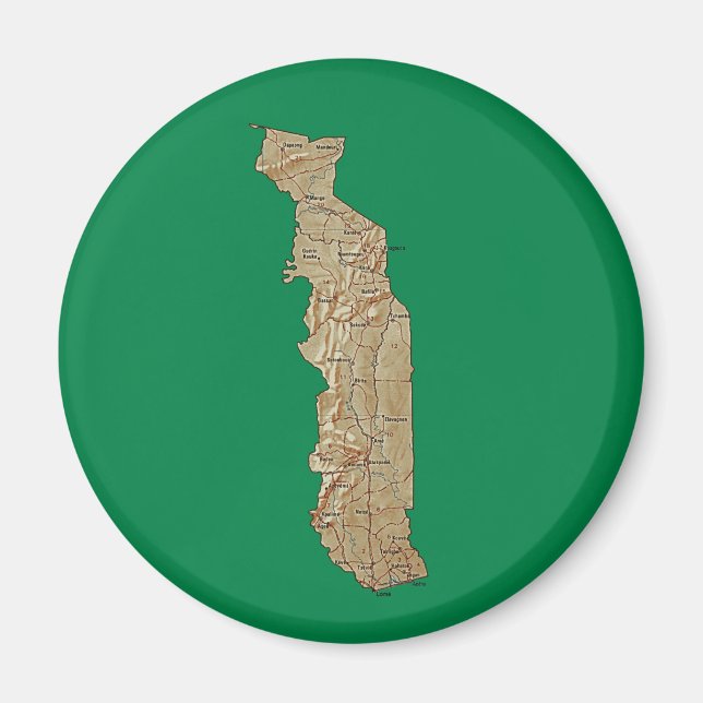 Imã Togo Map Magnet (Frente)