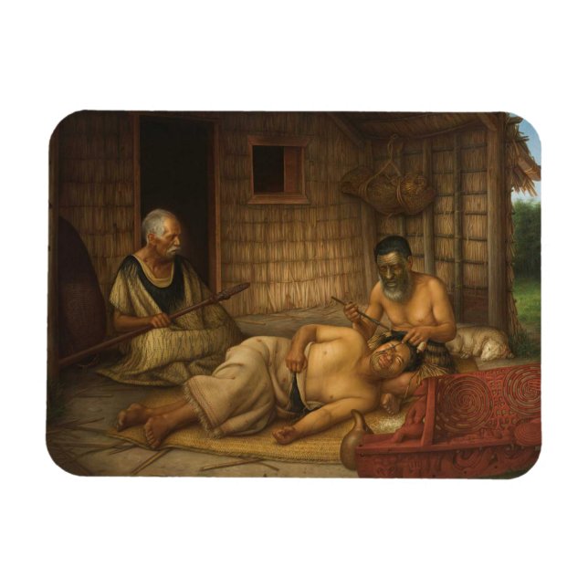 Ímã "Tohunga-ta-moko no trabalho" - G. Lindauer (Horizontal)