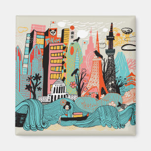 Imã Tokyo tirado mão Japão