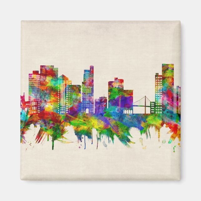 Imã Toledo Ohio Skyline (Frente)