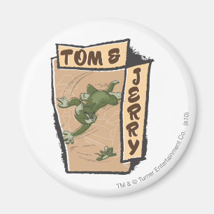 Imã Tom e Jerry em um sofá bronzeado