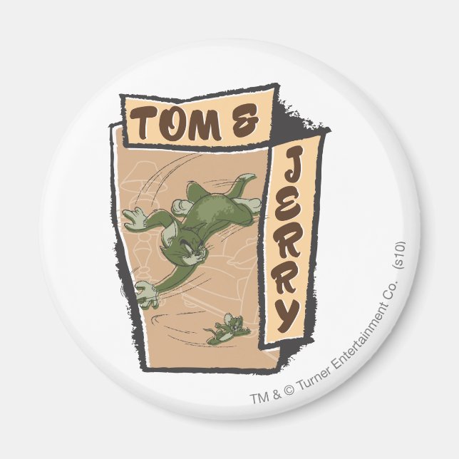 Imã Tom e Jerry em um sofá bronzeado (Frente)