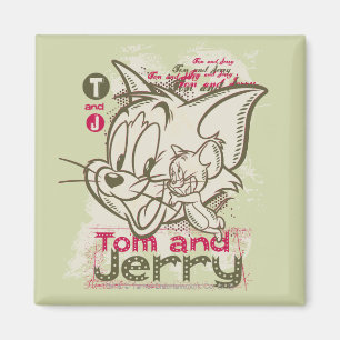 Imã Tom e Jerry Rosa e Verde