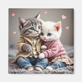 Imã Tom & Luna Valentine Magnet | Cute Cat Magnet