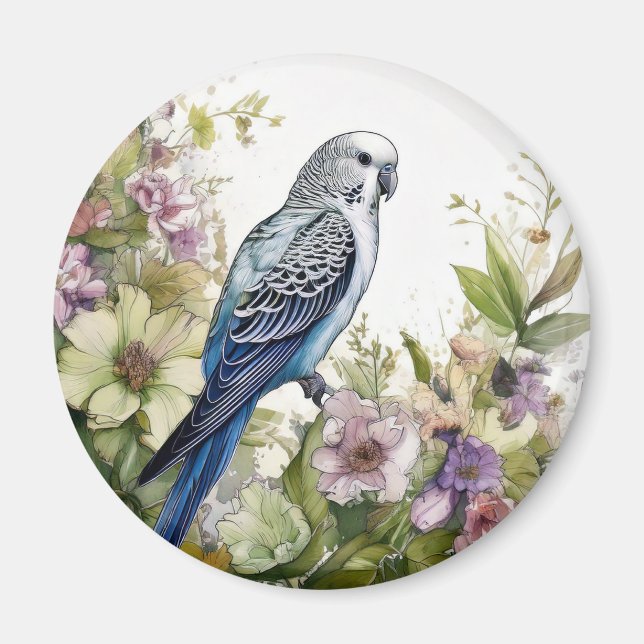 Imã Tomada Azul e Flores (Frente)