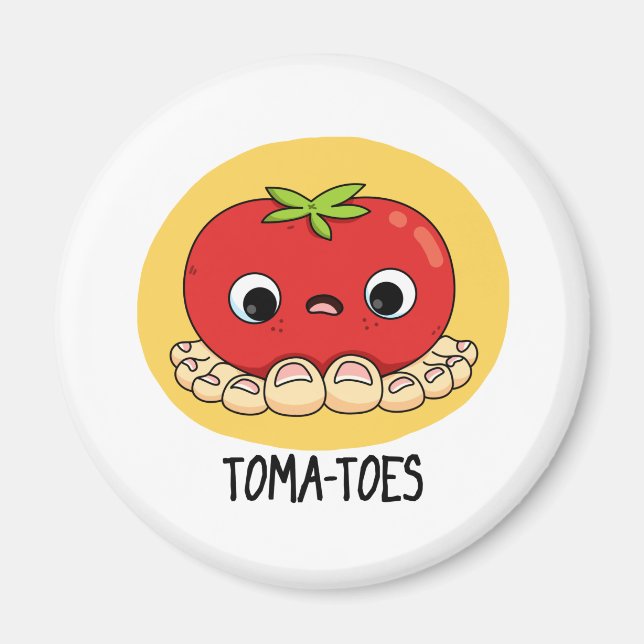Imã Tomate Engraçado Com Toes Pun (Frente)