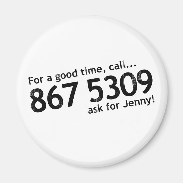 Imã Tommy Tutone 867 5309 (Frente)