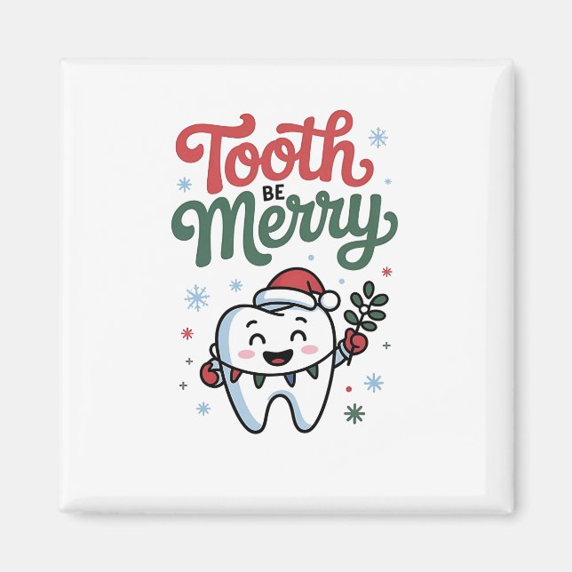 Imã Tooth Be Dental Dentist Feliz Natal Xmas (Frente)