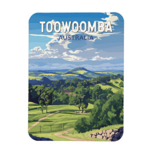 Ímã Toowoomba Austrália Viagem Arte Vintage