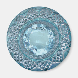 Imã Topaz Azul e Copo de Vidro